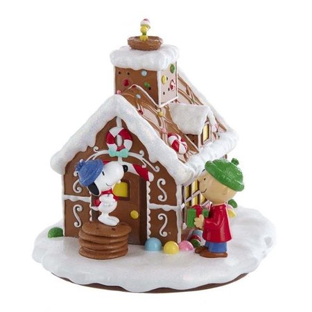 PEANUTS Peanuts PN5204 Battery-Operated Peanuts LED Gingerbread House Table Piece PN5204